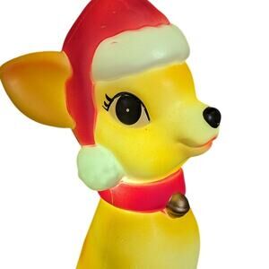 11" Blow Mold Tabletop Reindeer Christmas Deer/LIGHTS UP